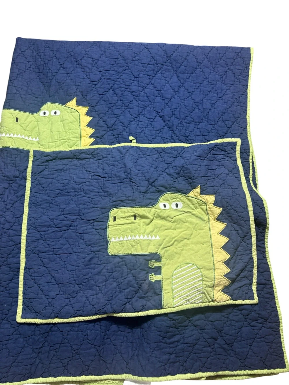 Pottery barn kids 100% cotton dinosaur‎ quilt twin/twin xl and sham